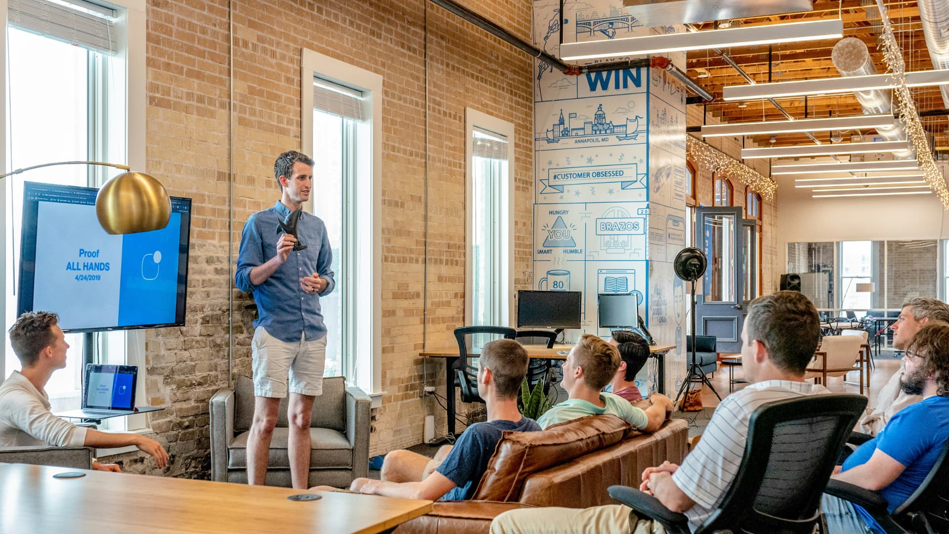 Creative team meeting in a modern office